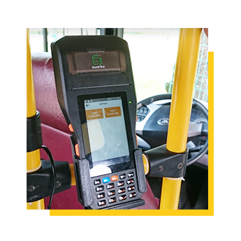 Distributeur de billets dans le bus